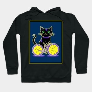 Cat on a Bicycle : A Louis Wain abstract psychedelic Art Print Hoodie